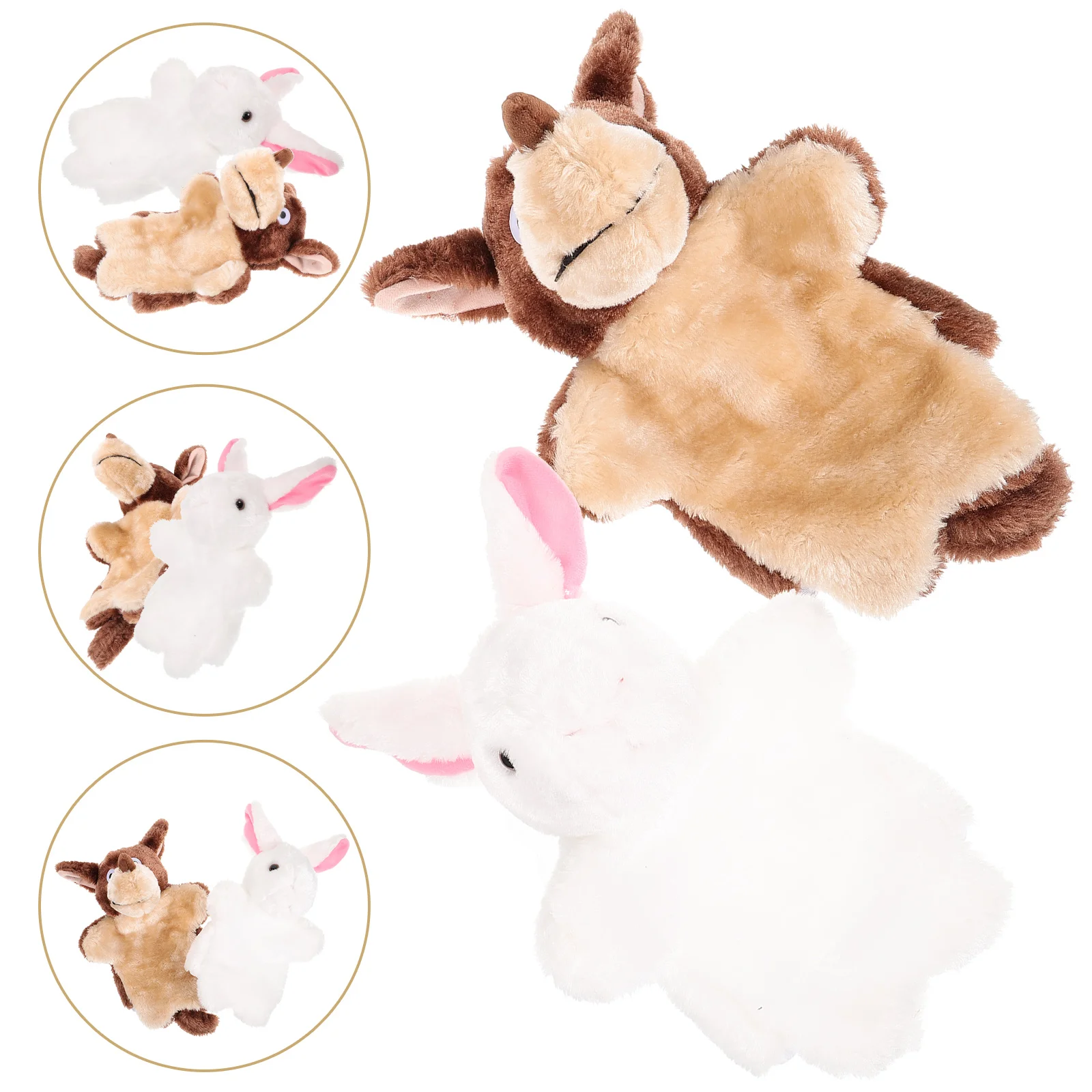 

Kid Toys Interactive Hand Puppet Bunny Puppets Stuffed Animal Wolf For Story Telling Parent-child