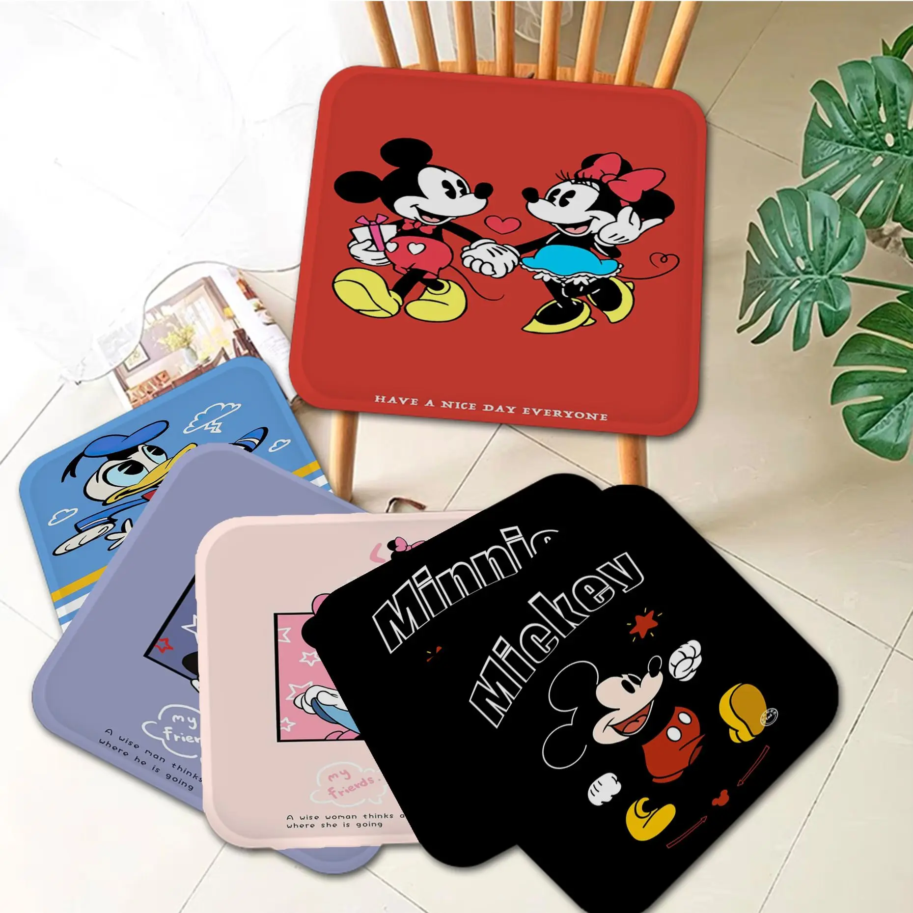 

Disney Mickey Minne Mouse Donald Duck Decorative Stool Pad Patio Home Kitchen Office Chair Seat Cushion Pads Sofa Seat Cushions
