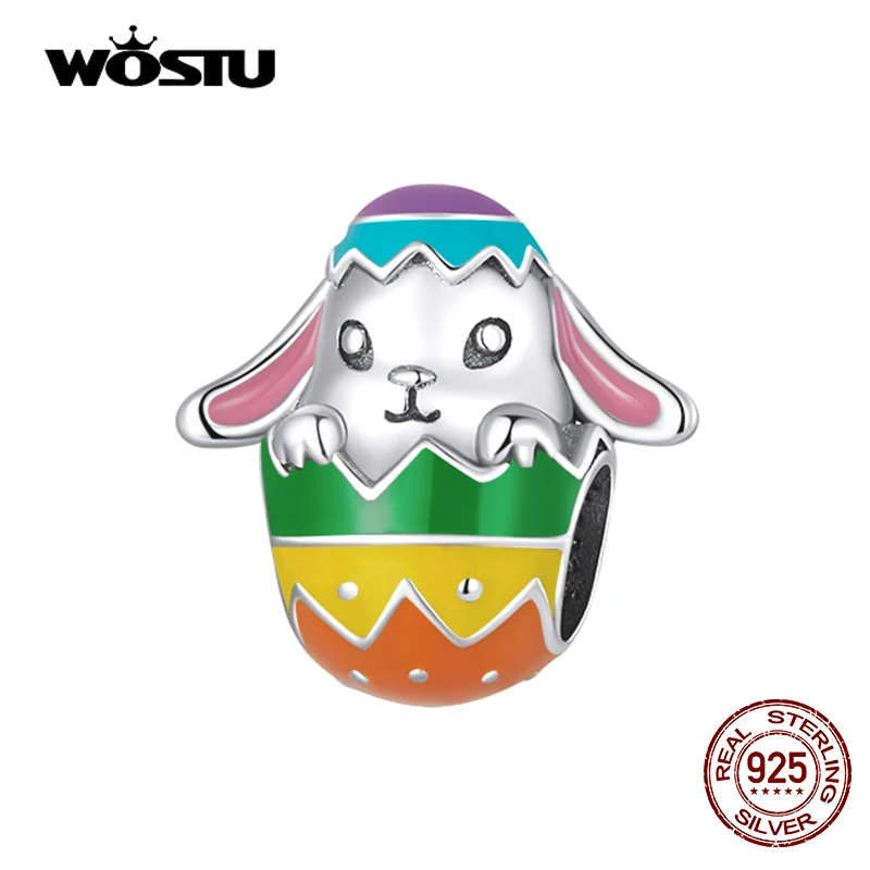 

Подвеска из серебра 925 пробы с изображением животных, кролика и пасхального яйца