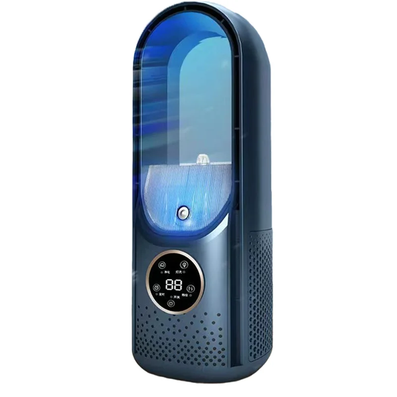 

Охладитель воздуха с дисплеем, электрический вентилятор для увлажнения воздуха, 6 скоростей, бесшумный таймер, синий увлажнитель