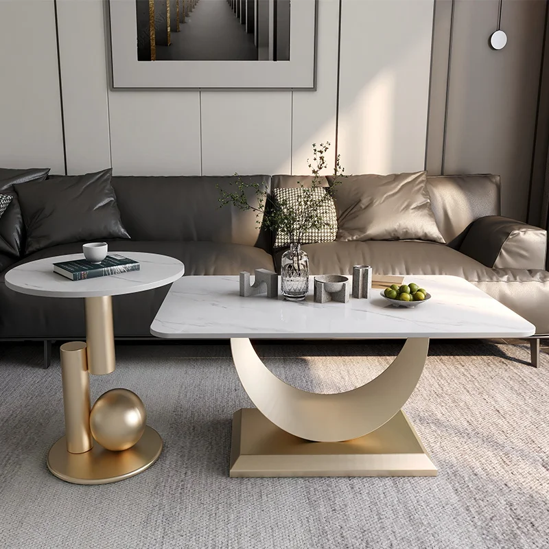 

Large Luxury Coffee Tables Gold Legs Minimalist Aesthetic Breakfast Coffee Table Magazine Mount Standing Mesa Home Decoration