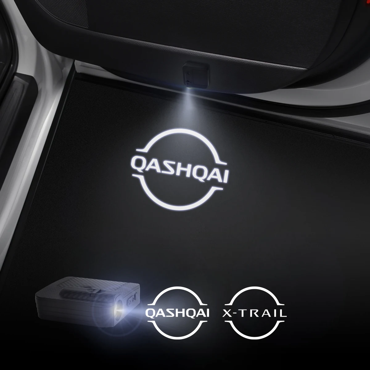 Фото 1/2 шт. для Qashqai X-Trail автомобильные дверные приветственные огни проектор с логотипом Беспроводные Чувствительные аксессуары №1