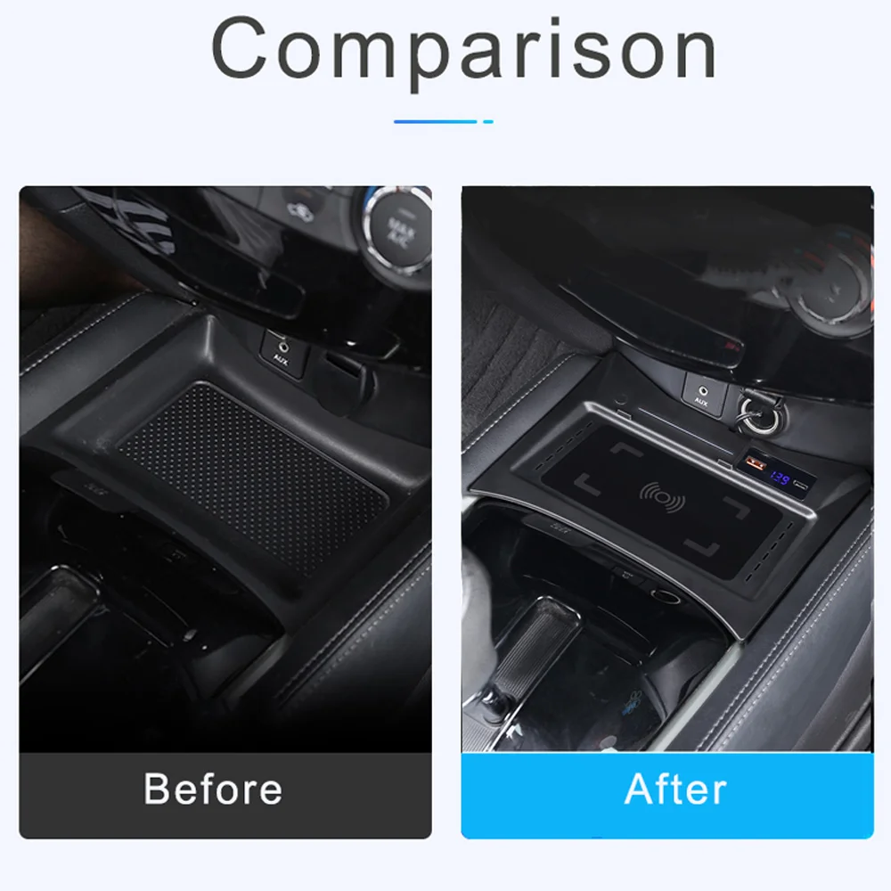 

Автомобильное беспроводное зарядное устройство QI, 15 Вт, быстрая зарядка телефона для Nissan X-Trail 2014-2019, левый руль