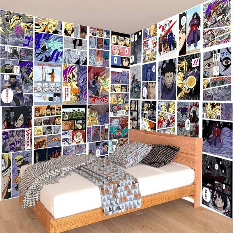 

Popular Color Anime (Size: 21x30cm) 20/30/40pcs Background Wall Anime Wallpaper Teen Room Decor Wall Sticker