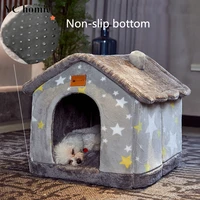 foldable dog house kennel bed mat for small medium dogs cats winter warm cat bed nest pet products basket pets puppy cave sofa