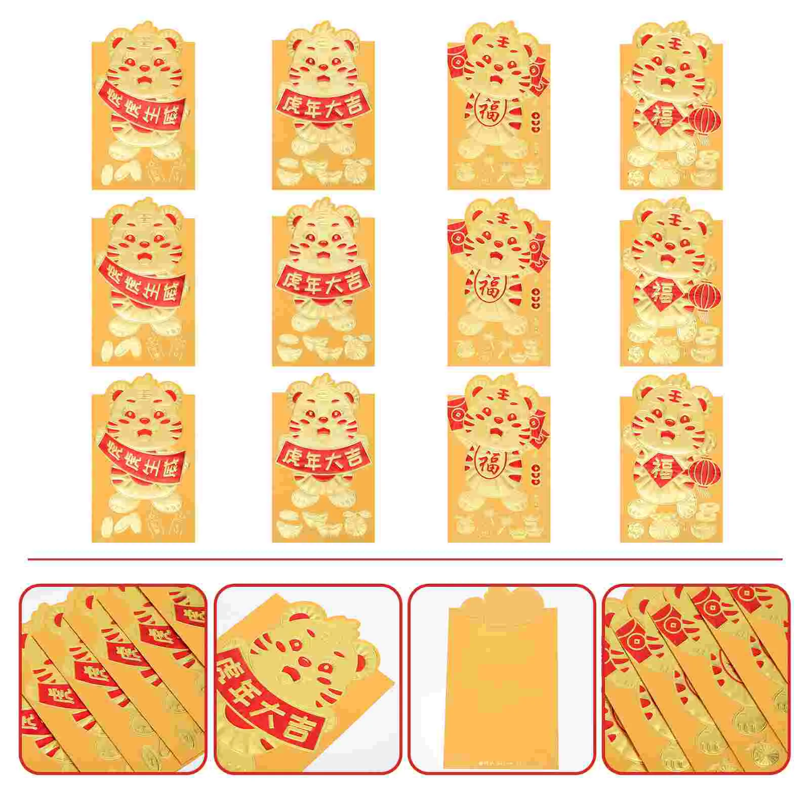 

60Pcs Spring Festival Red Envelopes Creative Red Packets Delicate Red Envelopes