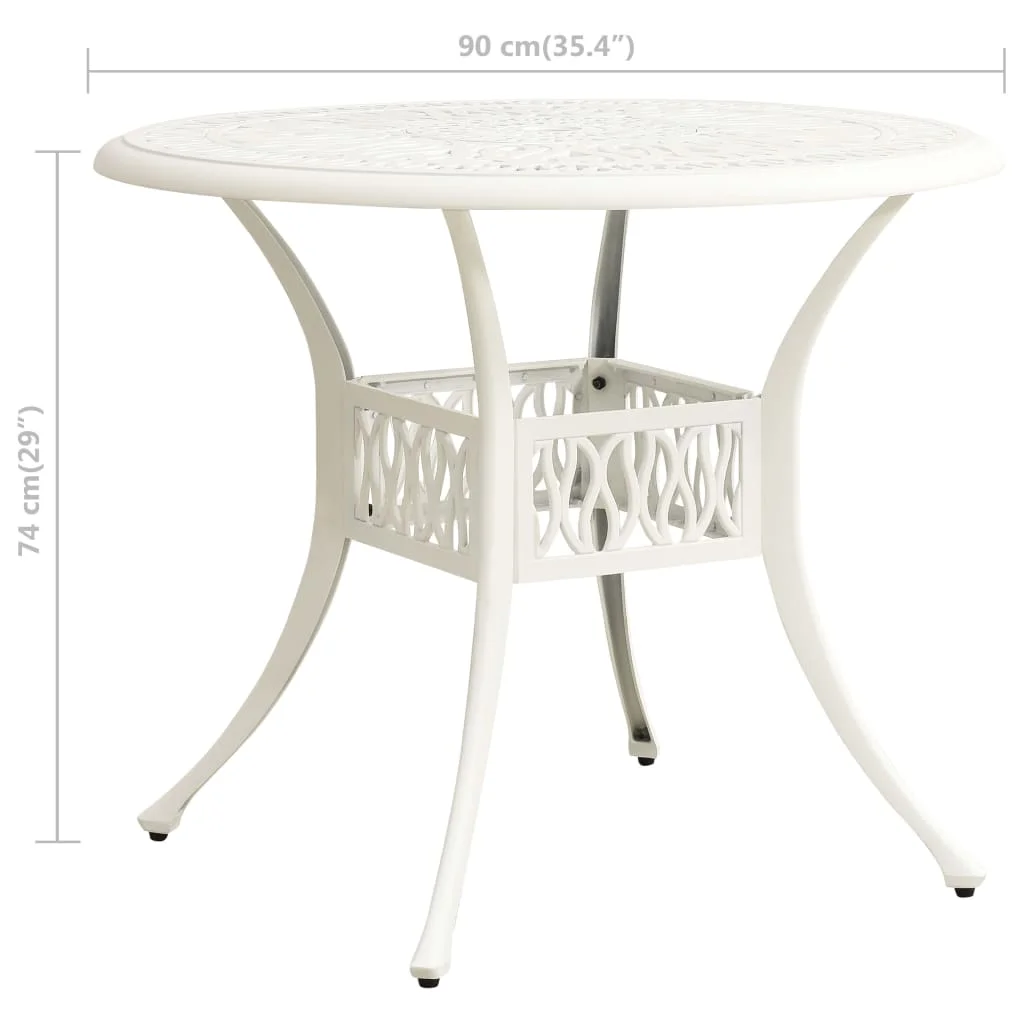 

Outdoor Patio Bar Coffee Table Deck Outside Porch Furniture Balcon Decor White 35.4"x35.4"x29.1" Cast Aluminum