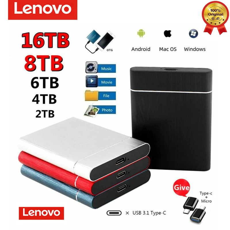 

Portable External Hard Drive Disks USB 3.1 Type-C 100% Real Capacity SSD Solid State Drive For PC Laptop Computer Storage Device