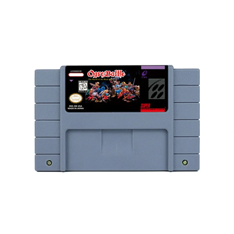 

Ogre Battle The March of the Black Queen RPG Game for SNES 16 BitRetro Cart Children Gift