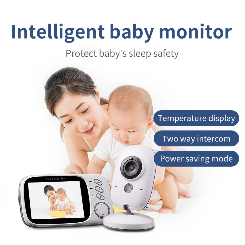 

Wireless Baby Monitor 3.2 inch LCD IR Night Vision 2 Way Talk 8 Lullabies Temperature Monitor Video Nanny Radio Baby Camera
