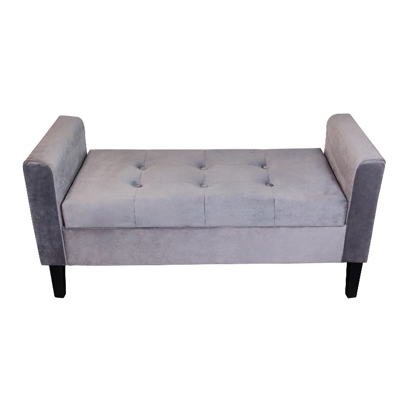 

Velvet Storage Bench Best Selling Fancy Home Living Room Furniture Home Stool & Ottoman Modern with Armrest for Living Room