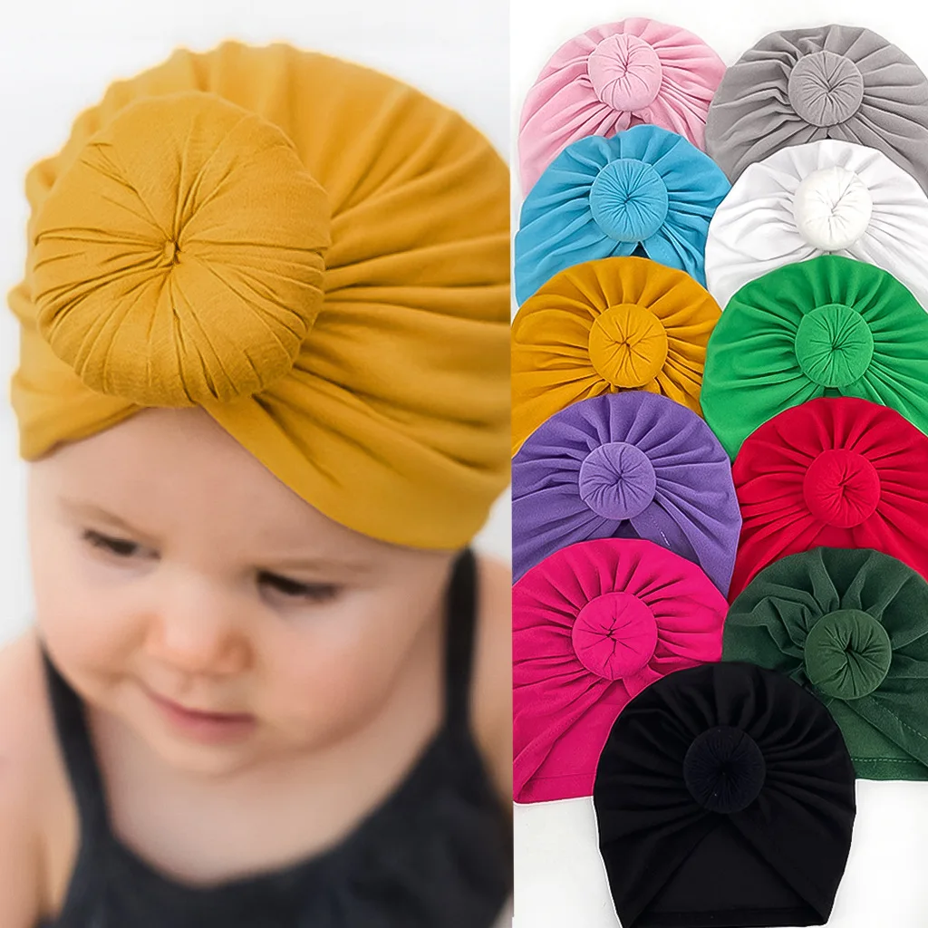 

Solid Color Soft Nylon Elastic Baby Headband Bows Knotted Newborn Baby Girl Headbands Hair Accessories Girls Hearband