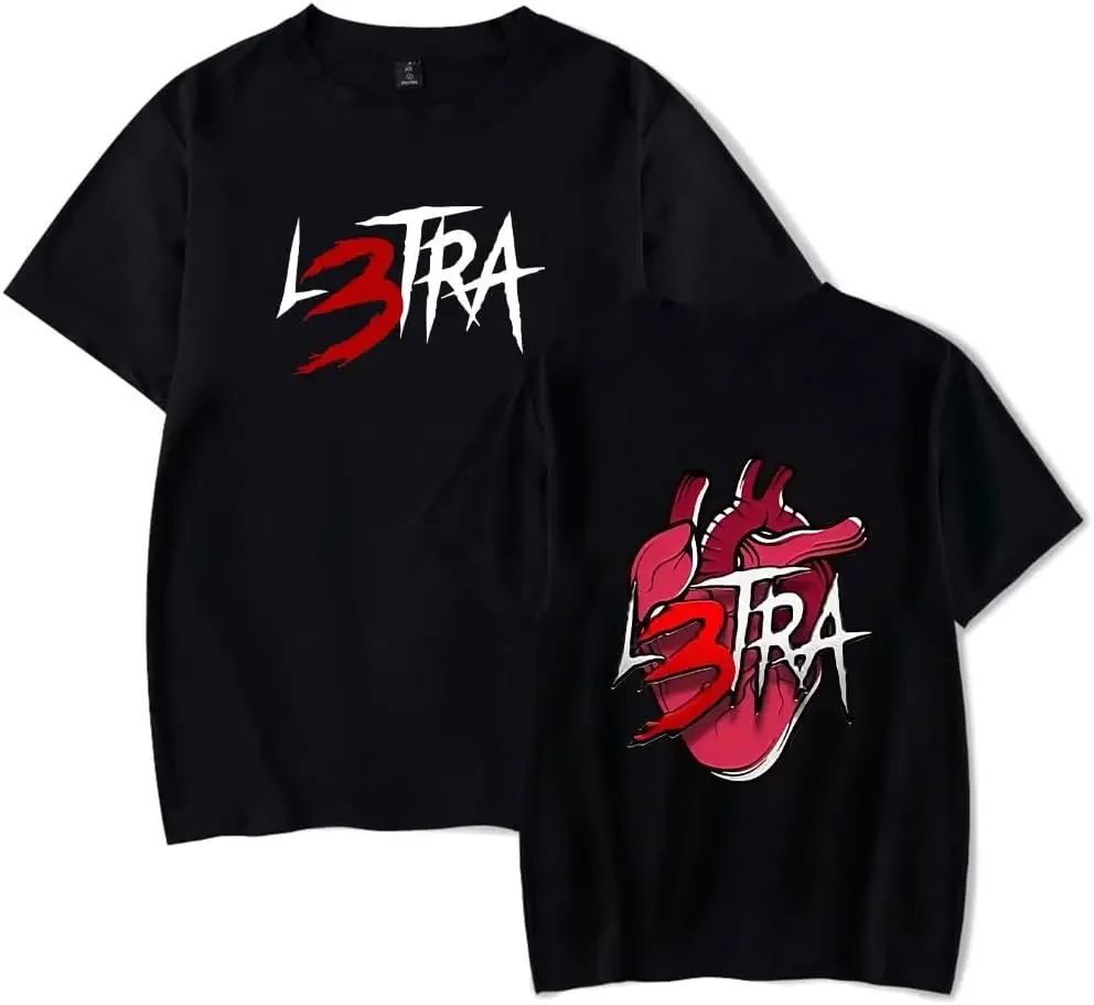 Luar La L Merch L3TRA Футболка с сердечком коротким рукавом и круглым вырезом