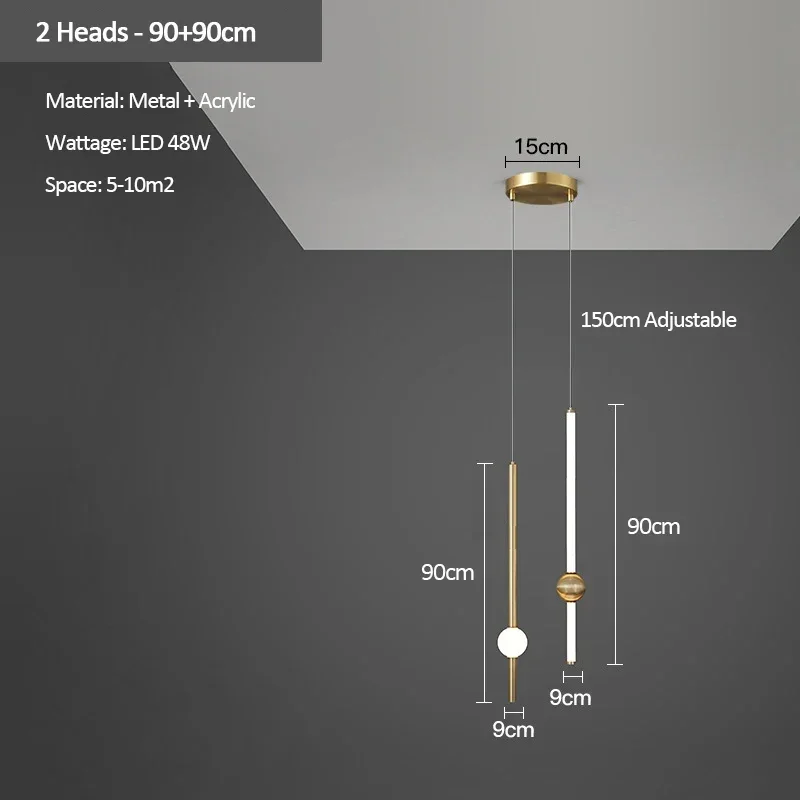 

HomeLover Золотая подвесная лампа Orion