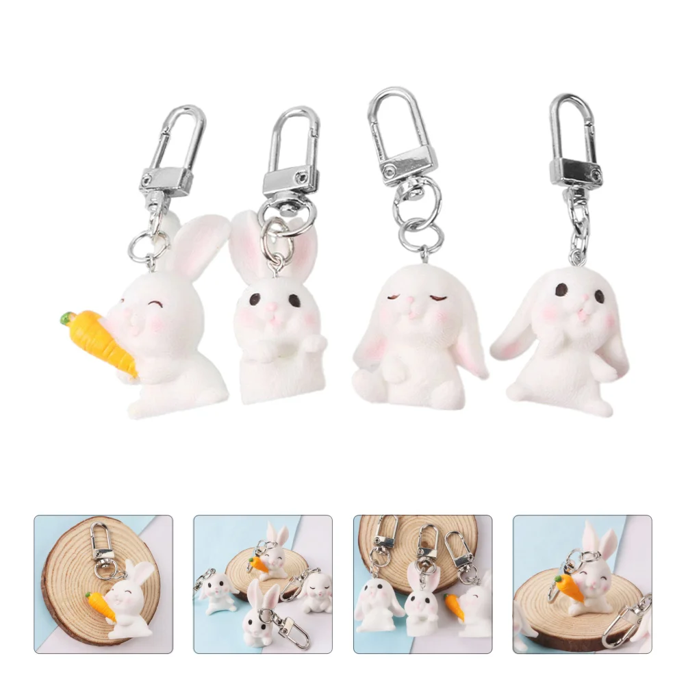 

Rabbit Keychain Key Charms Bunny Year Easter Animal Handbag Pendant Ring Charm Keyring Chain New Decor Miniature Pendants Mascot