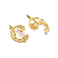2pcs bead holder claspgold color plated brassflower pendant 20x13mmearring jewelry necklace making