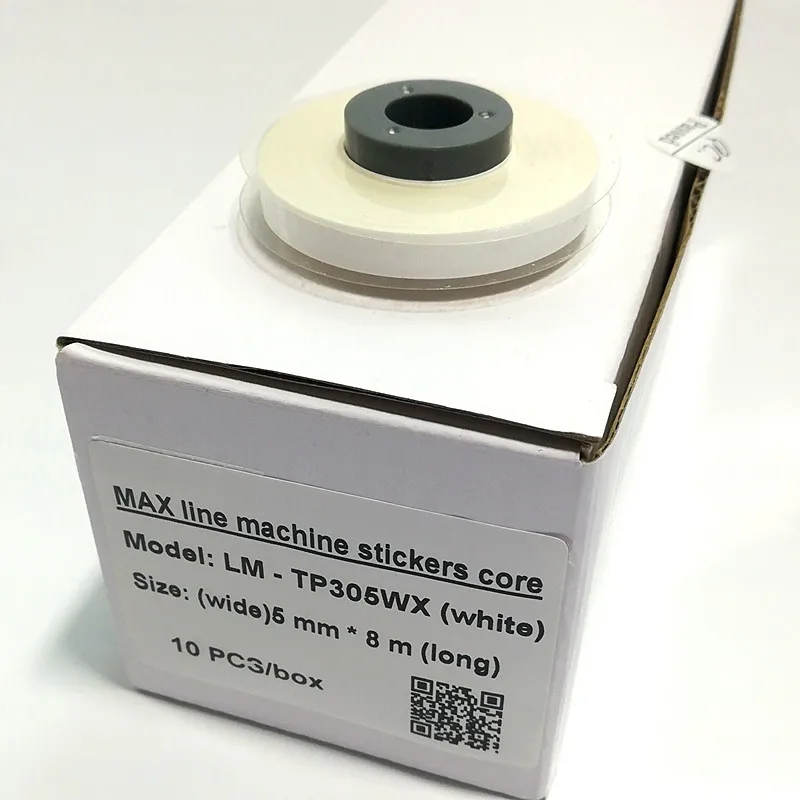 

5 9 12mm label tapes core and label tape cassette lm-mx305w white stickers for Electronic Lettering Machine lm-380e,lm-390a