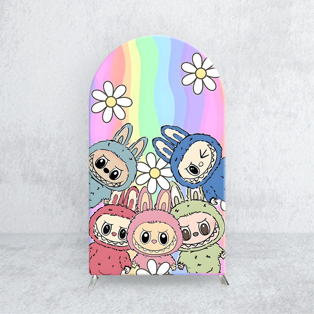 

TB мультфильм арка монстра фон крышка детский день рождения для маленьких мальчиков и девочек душ фотография фон вечерние украшения ткань из спандекса