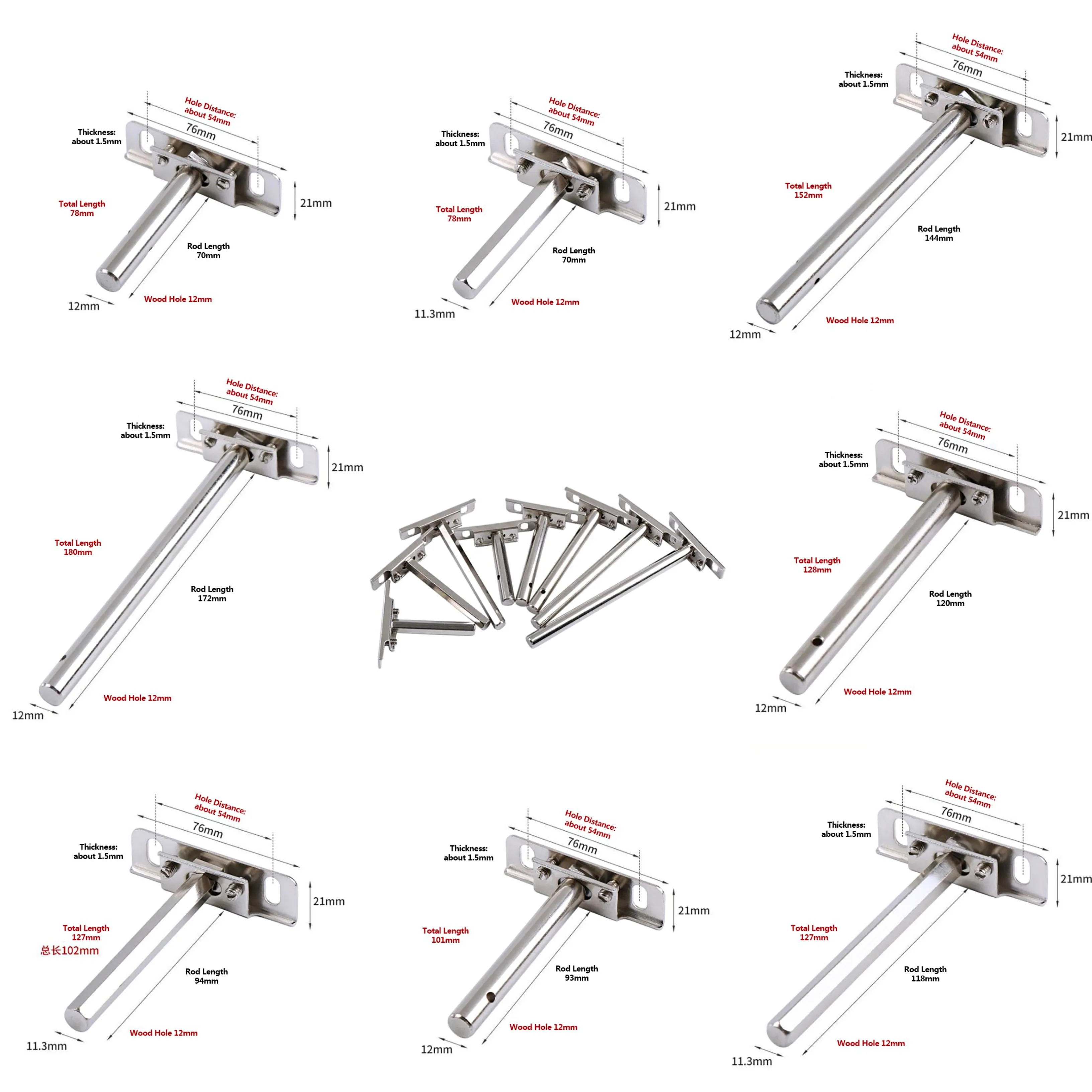 

2 Piece DIY Invisible Floating Shelf Brackets Blind Shelf Adjustable Floating Brackets Hidden Bracket For Home Wall