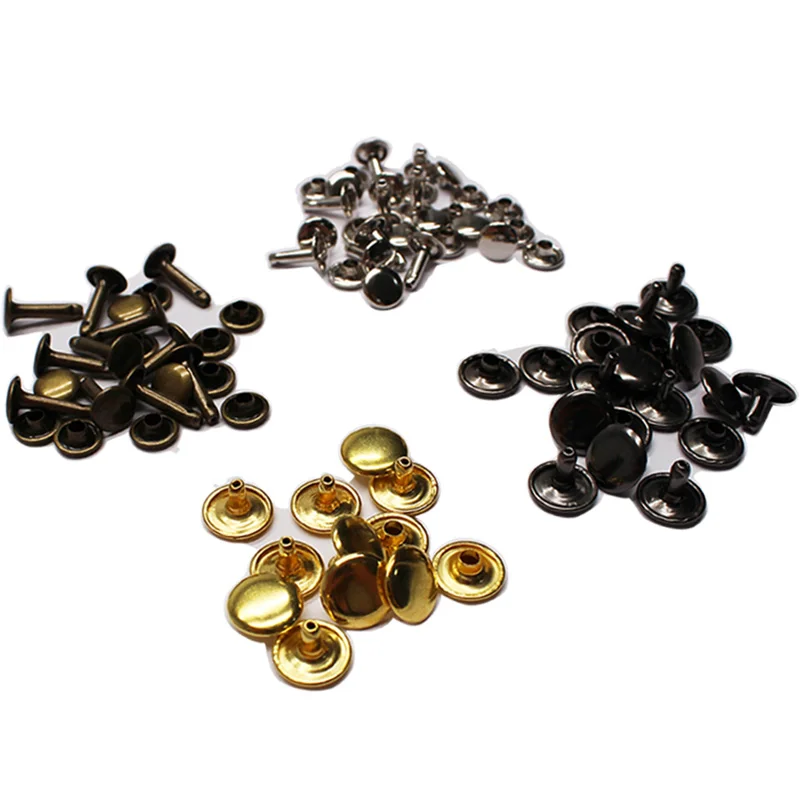 

17 Sizes Leather DIY Supplies Rivet 4 Colors Brass Black Silvery Golden 6mm 7mm 8mm 9mm 10mm 12mm