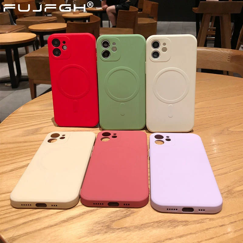 

Original Liquid Silicone for Magsafe Magnetic Wireless Charging Case for iPhone 11 12 13 Pro Max Mini X XR Xs Shockproof Cover