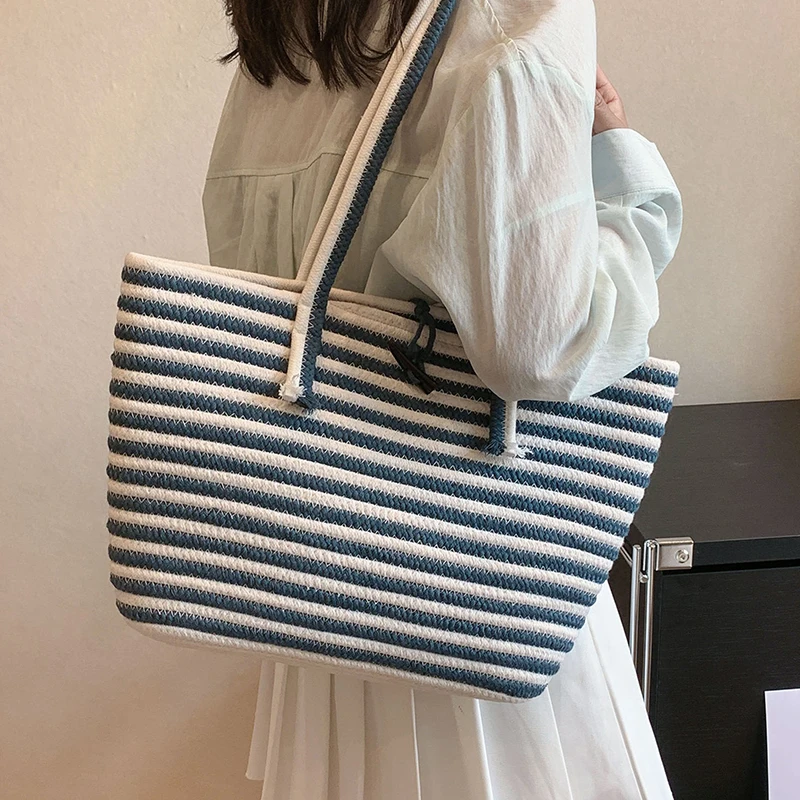 Striped Shoulder Bag Women Large Capacity Tote Bag HOT