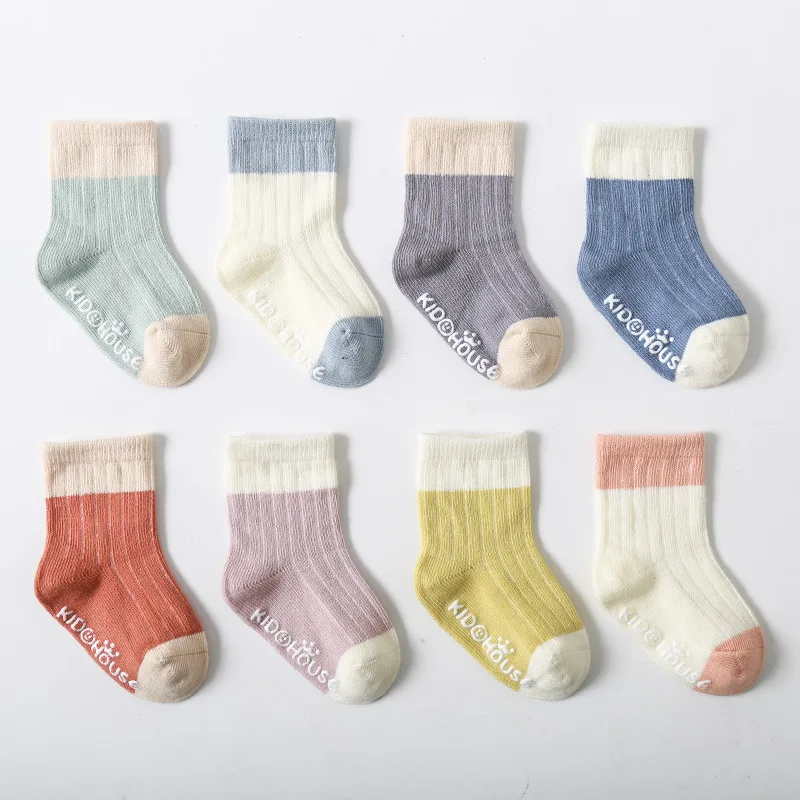 

4Pairs/lot Baby Socks Cotton Anti-slip Newborn Baby Children's Socks Baby Boy Infant Socks for Girls 0-36 Months
