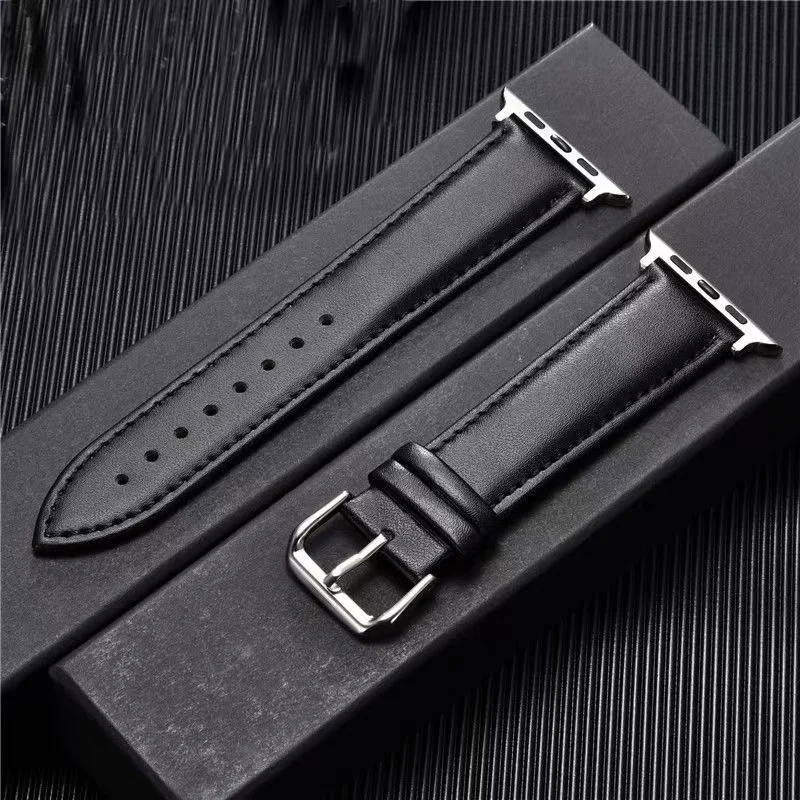 Calfskin Genuine Leather Strap For Apple Watch Band Ultra 8 7 6 SE 5 4 Replace Wrist Strap for iwatch 38/40/41mm 42/44/45/49mm