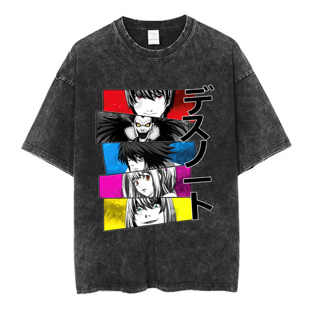 Аниме Death Note Shinigami Ryuk Washed футболка Manga Light Yagami L футболка для мужчин и женщин хлопковые футболки с короткими рукавами уличная одежда (art.: 3920d0e346a83) - 3920d0e346a83