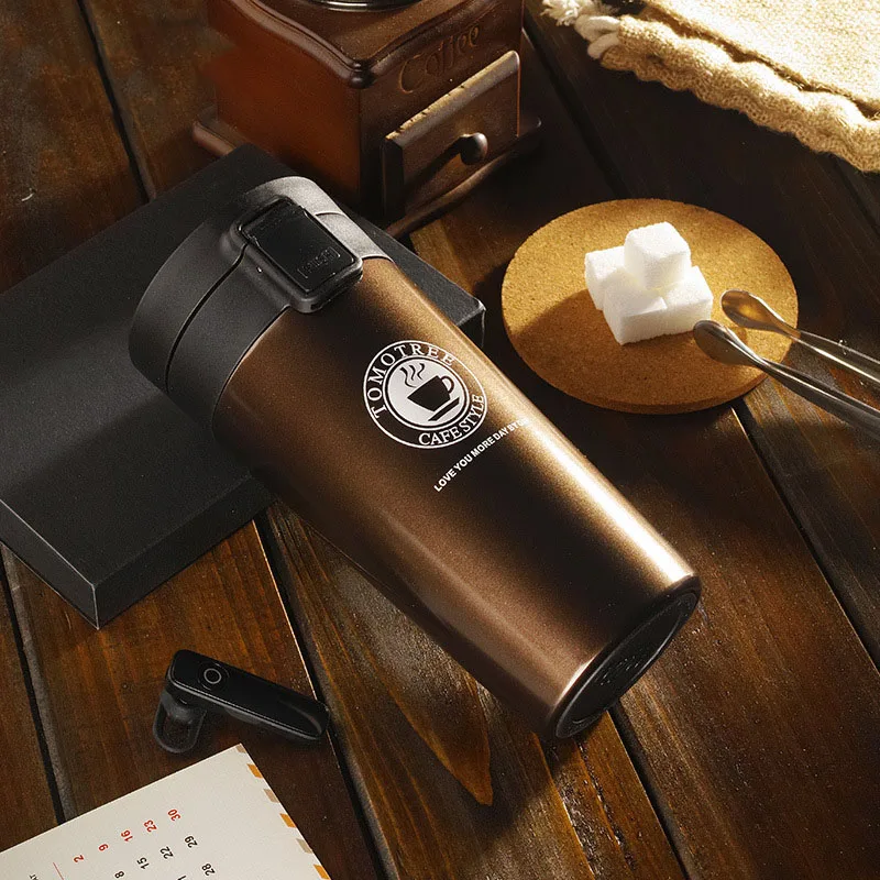 

High Quality 304 Stainless Steel Insulated Cup Coffee Male and Female Student Bouncing Water Car Portable Thermos Starbucks Cup