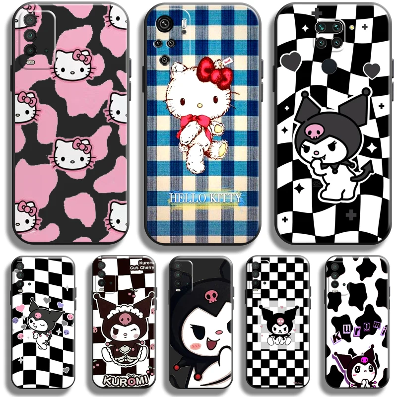 

Cartoon Kuromi Kitty Kuromi For Xiaomi Redmi Note 9 9T 9S 10S 10T 10 Pro Max 5G Redmi 10 9 9T 9A 9C Phone Case Soft Black Back
