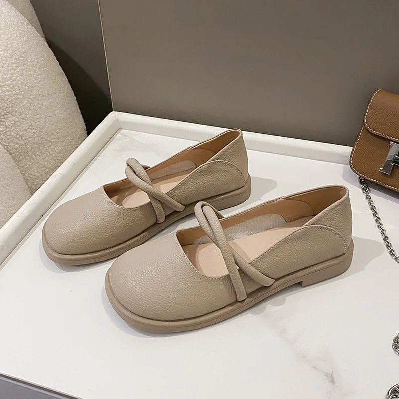 

Round Toe Ballet Flats Single Shoes Female Summer Casual Gentle Retro Mary Jane Shoes Loafers Zapatos De Mujer Elegantes