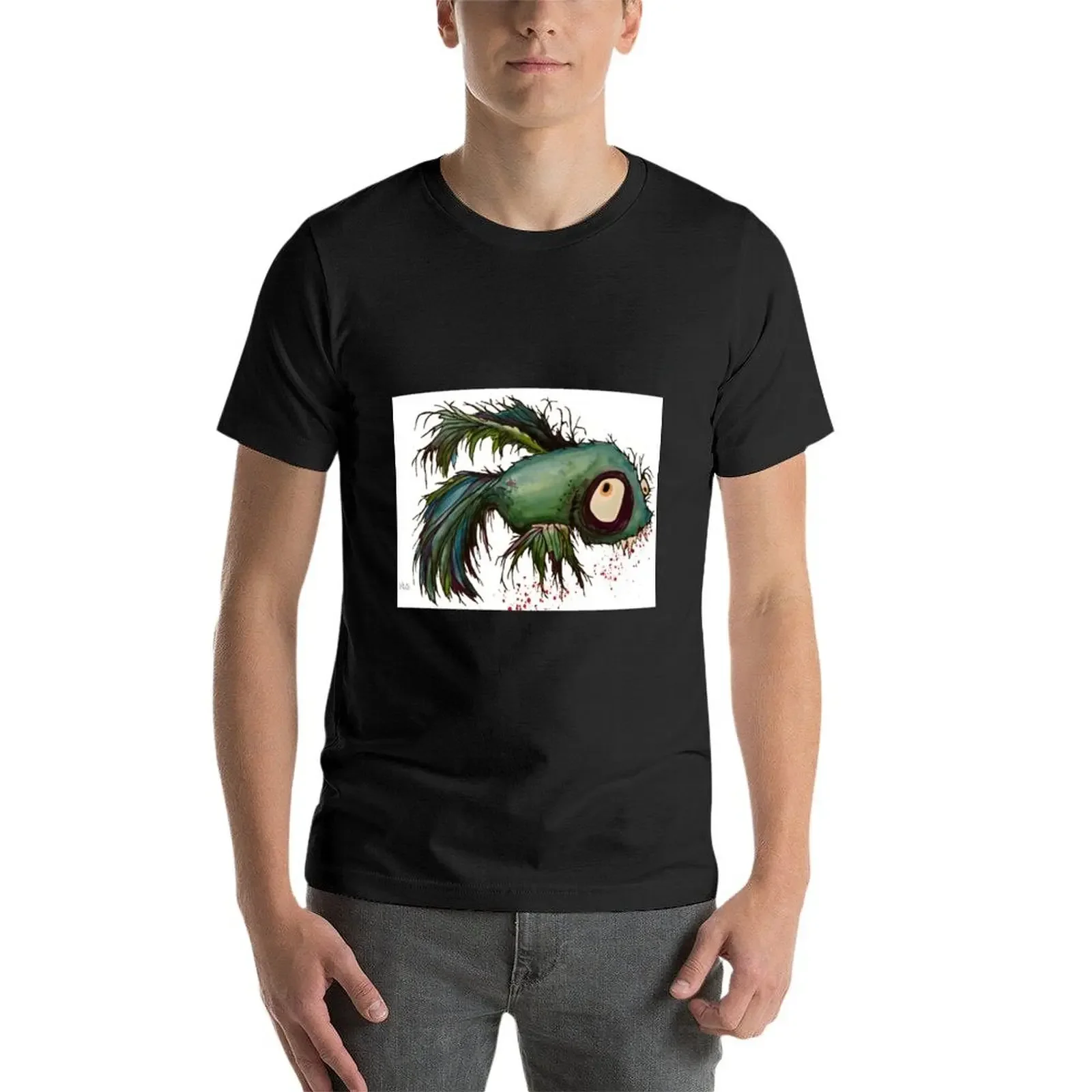 Футболка ds the zombie betta fish для мальчиков с животным принтом баскетбольные футболки