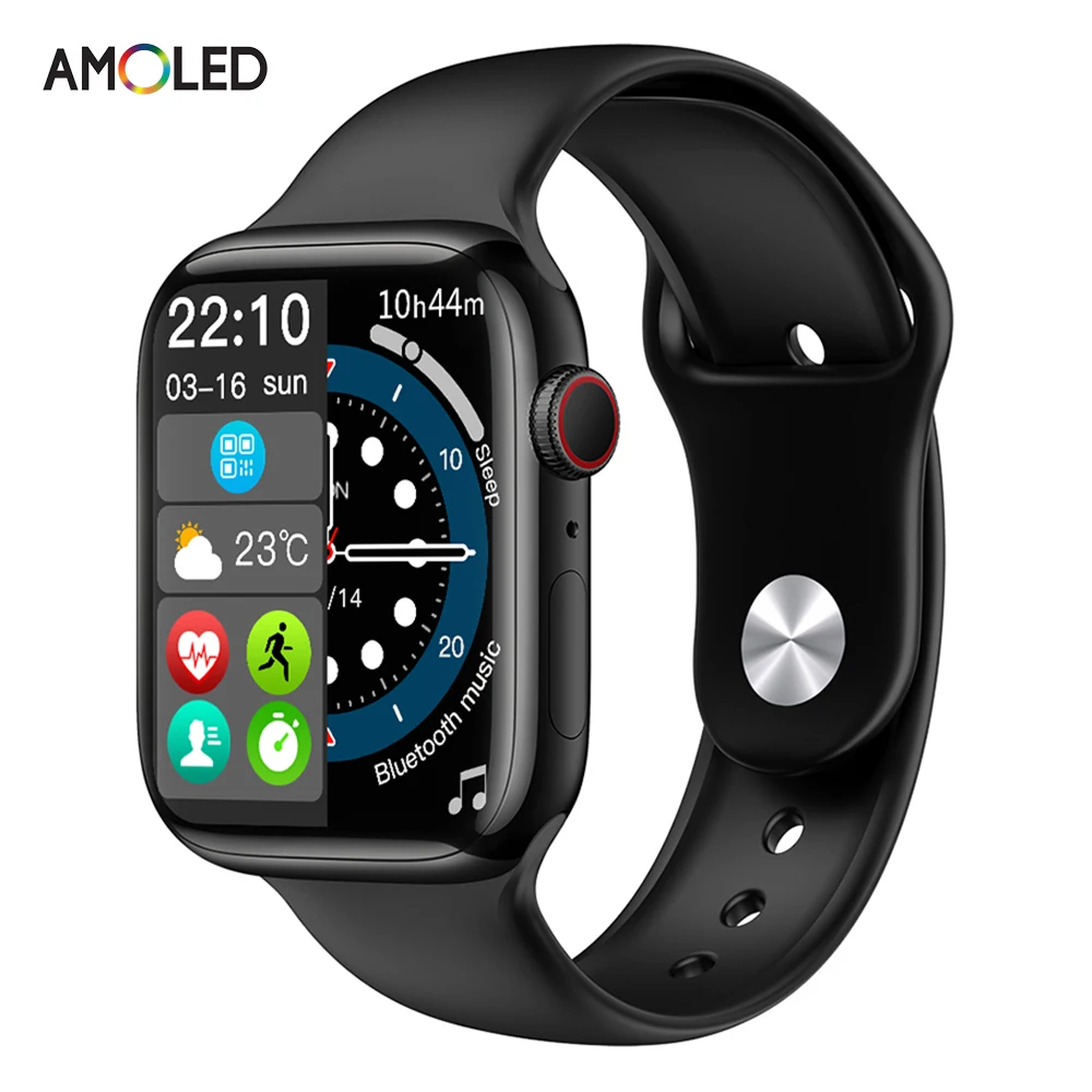 

Smart Watch Series 7 45mm Black (1.9 inch AMOLED) Heart Rate Monitor Health Fitness Activity Tracker Smartwatch NFC GPS Watches