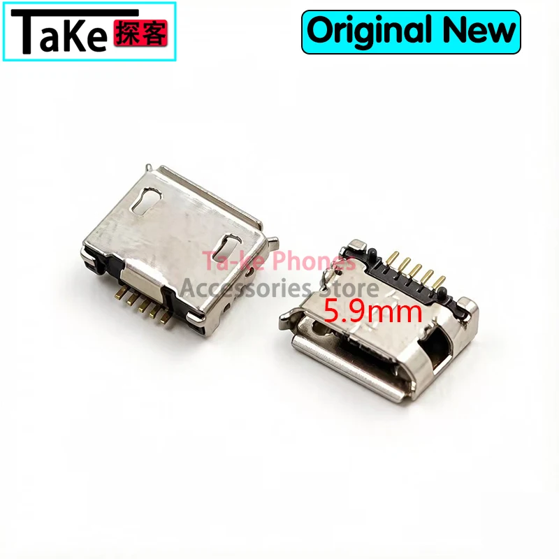 Фото 100-500 шт. микро-USB мини-разъемы 5-контактные 5,9 мм 6,4 мм 7,2 мм с короткими контактами 5P DIP2, порты для передачи данных и зарядки для мобильных устройств №2