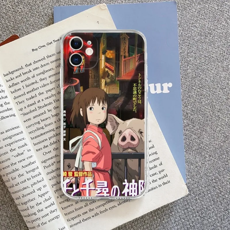 Anime Spirited Away Phone Case FOR IPhone 14 13 12 11 Pro Plus X 13 Pro MAX XR XS MINI Transparent Covers