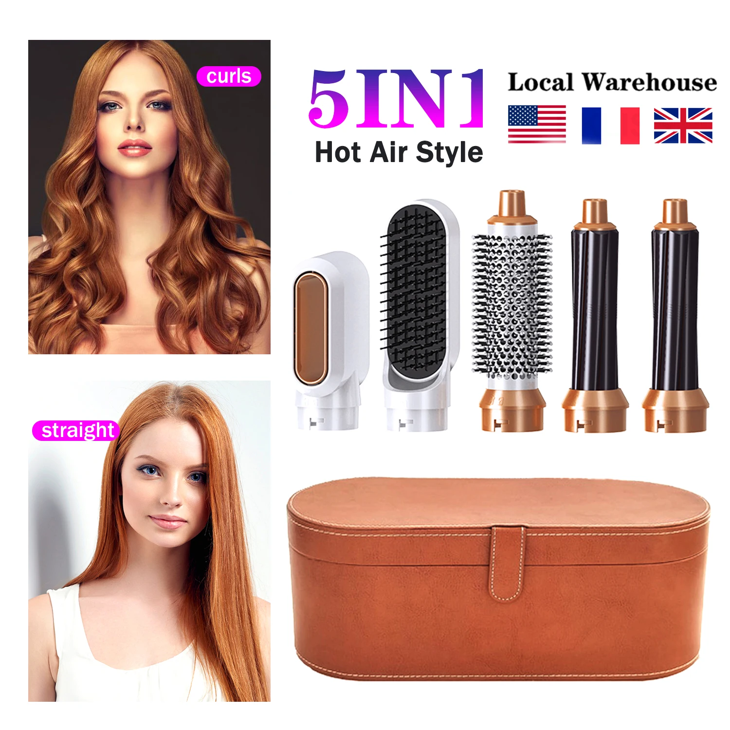 

Фен для волос 5 в 1, стайлер для волос, одношаговый фен, расческа для волос, щетка для волос, электрическая плойка, плойка, щетка для завивки, са...