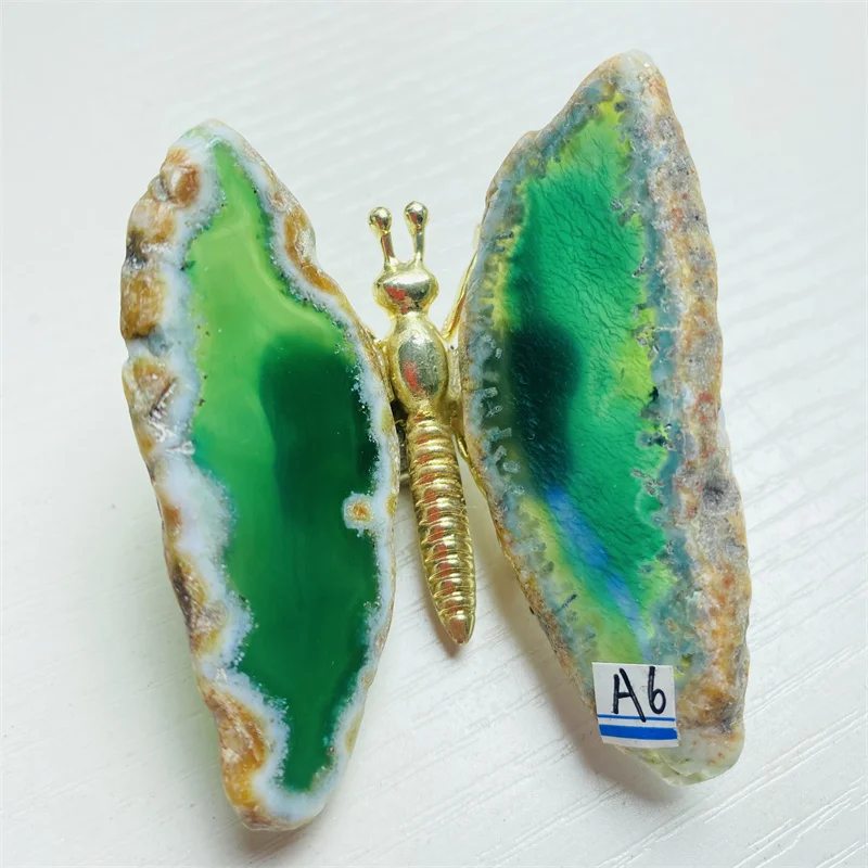 

Natural Agate Handmade Crystal Butterfly Crafts For Christmas Decoration Gifts