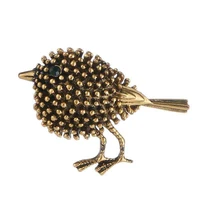 creative new crystal metal small fat bird brooches for women girls scarf collar enamel pins gold animal brooch female jewelry