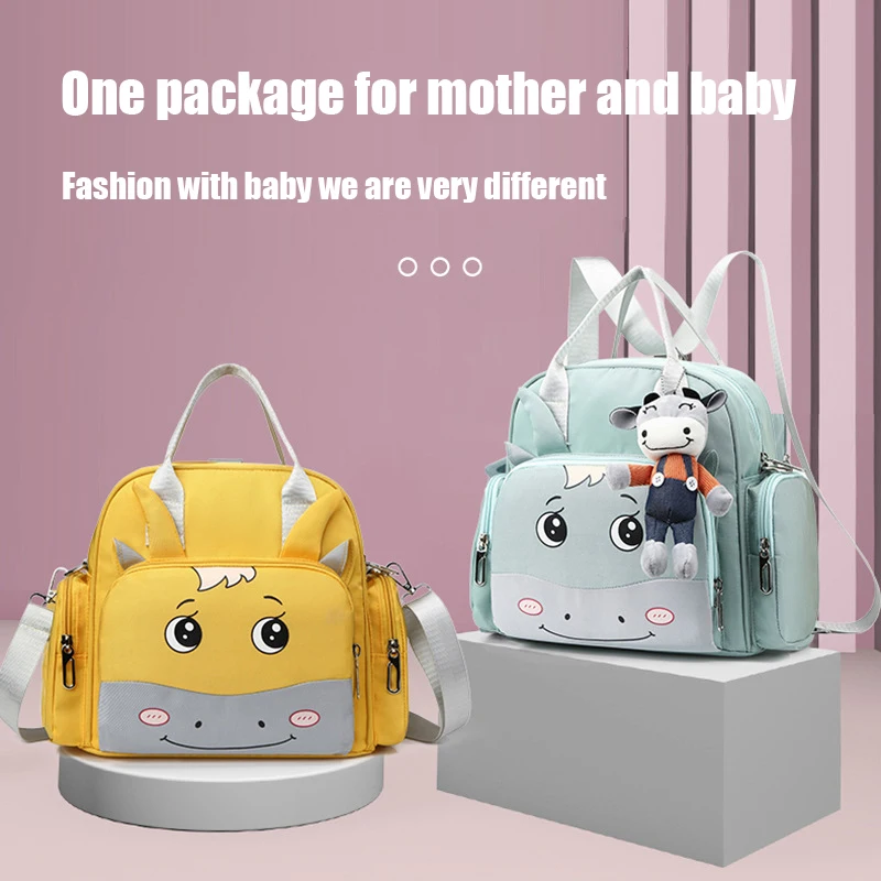 Cute Cow Women Mother Baby Bag for Mommy Backpacks Nappy Stroller Bags Diaper Multifunctional Maternity Changing Bags for Mommy