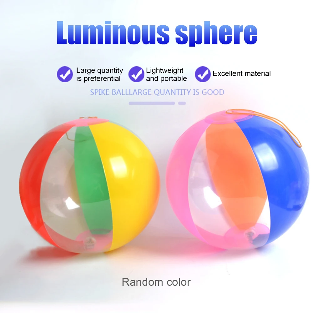 

Inflatable LED Light up Beach Ball 23cm LED Luminous Party Favors Pool Toys for Outdoor Summer Swimming Water Sport Random Color
