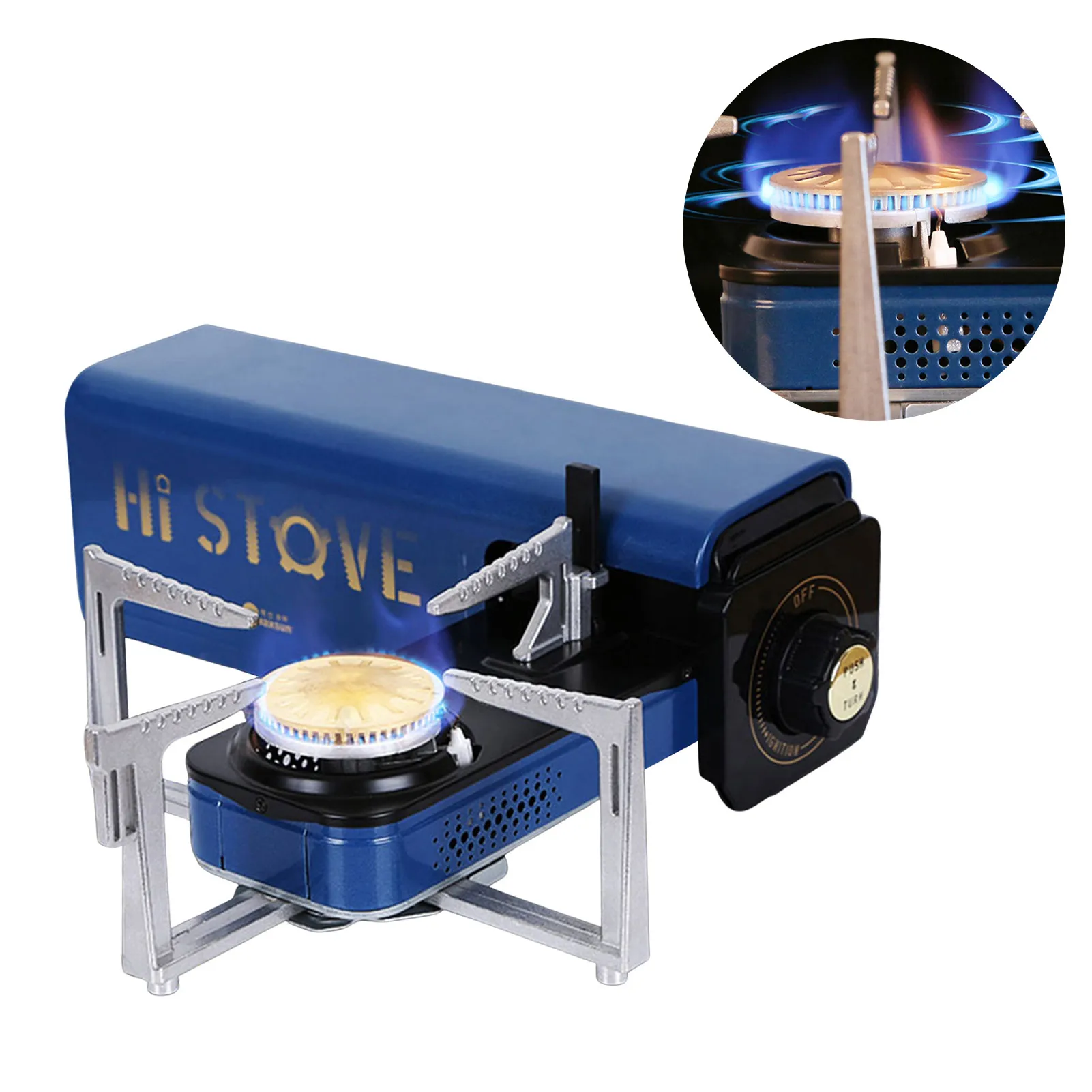 

Outdoor Camping Stove Foldable Picnic Stove Burner Portable Electronic Ignition Burner Temperature Control Convenient Camping