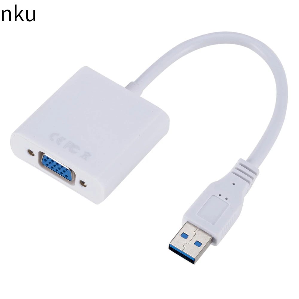 

Nku USB To VGA Adapter USB 2.0/3.0 To VGA External Video Card Multi Display Converter Cable for Desktop Laptop Monitor Projector