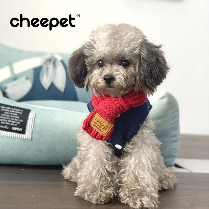 

Colorful Dog Scarf Winter Pet Dog Woolen Scarf For Small Medium Dogs Bulldog Yorkshire Pug Dog Accessories Dog Items Ropa Perro