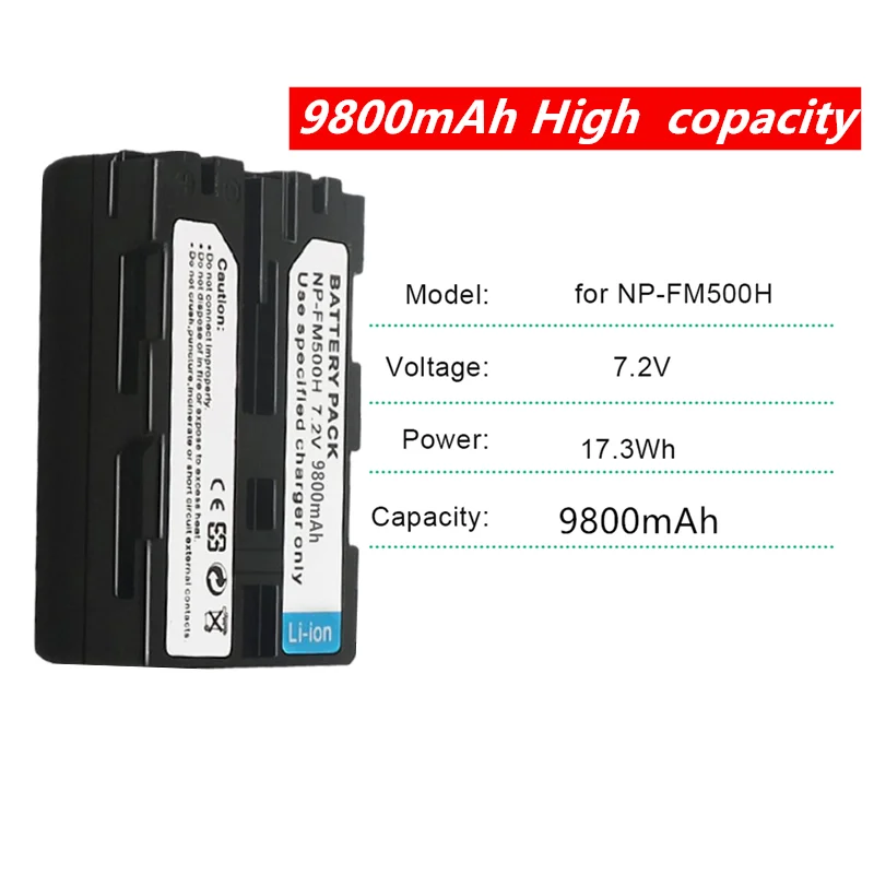 

Аккумулятор 9800 мАч для Sony Alpha A900 A57 NP-FM500H A58 SLT-A57 A65 SLT-A58 A68 SLT-A65 ILA77 SLT-A68 Ii цифровая камера