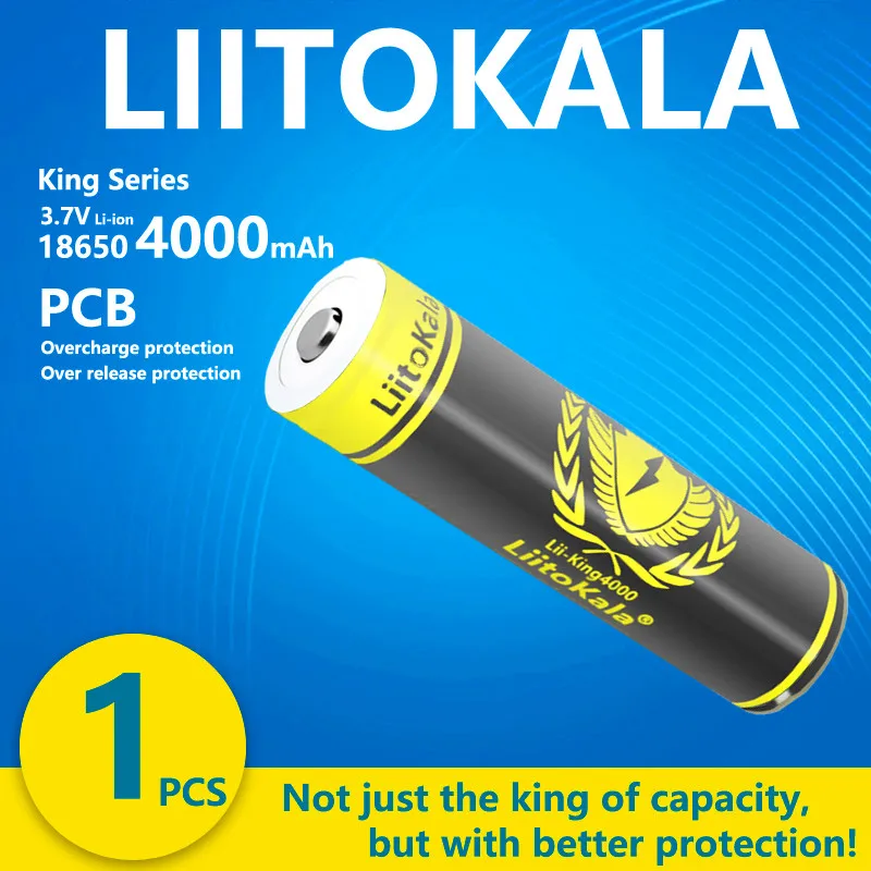1 шт. LiitoKala KING4000 18650 4000 мАч аккумулятор 3 7 В литиевая аккумуляторная батарея