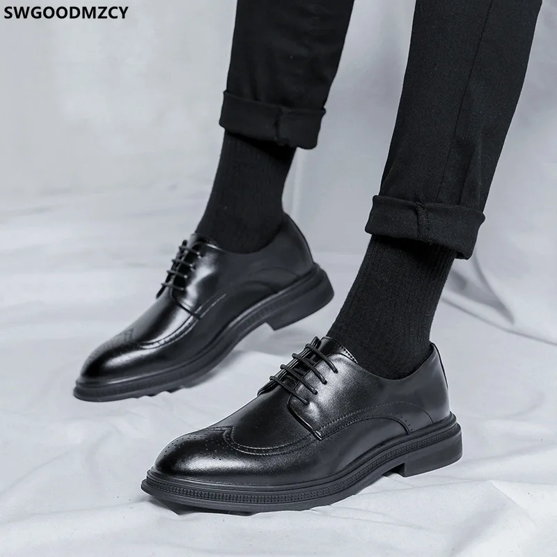 

Leather Shoes for Men Italiano Brogue Shoes Men Oxford Shoes for Men Casual Shoes for Men Business Suit Casuales Zapatos Hombre