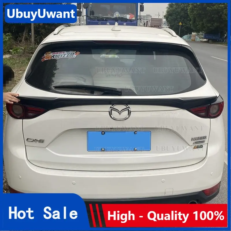 

Задний Средний спойлер, крыло для Mazda CX-5 CX5 2017-2023 из углеродного волокна, крыло губы, черный, белый спойлер, Стайлинг автомобиля