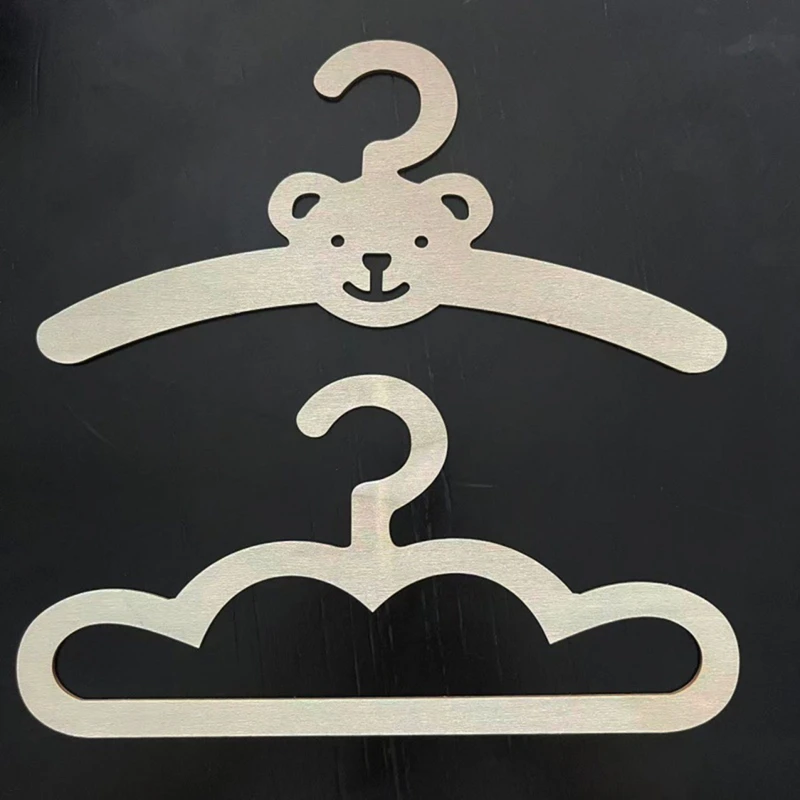 10PCS INS Nordic Wooden Bear Cloud Clothes Hanger Wall Hanging Coats Rack Baby Cloth