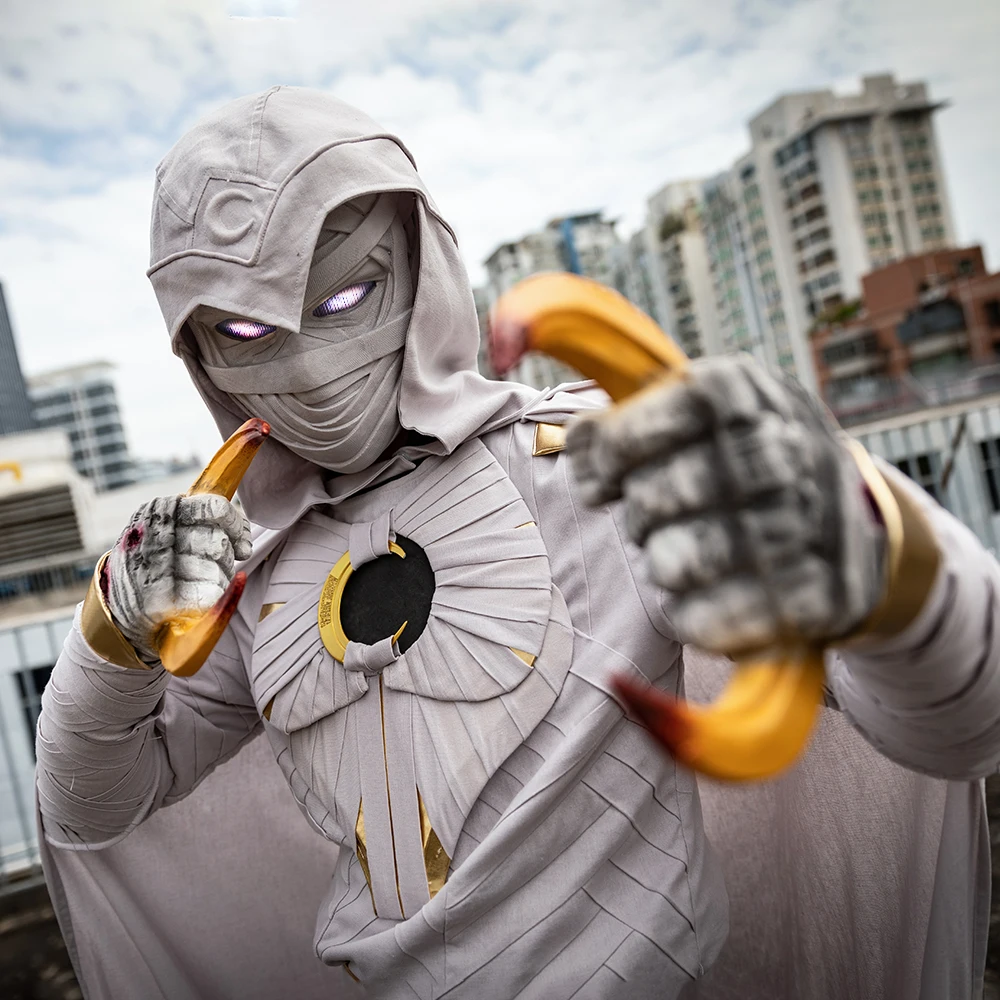 

Xcostume Anime Moon Knight Cosplay Costume Suit Hero Marc Spector Halloween Cosplay Costume Dress-up For Adult